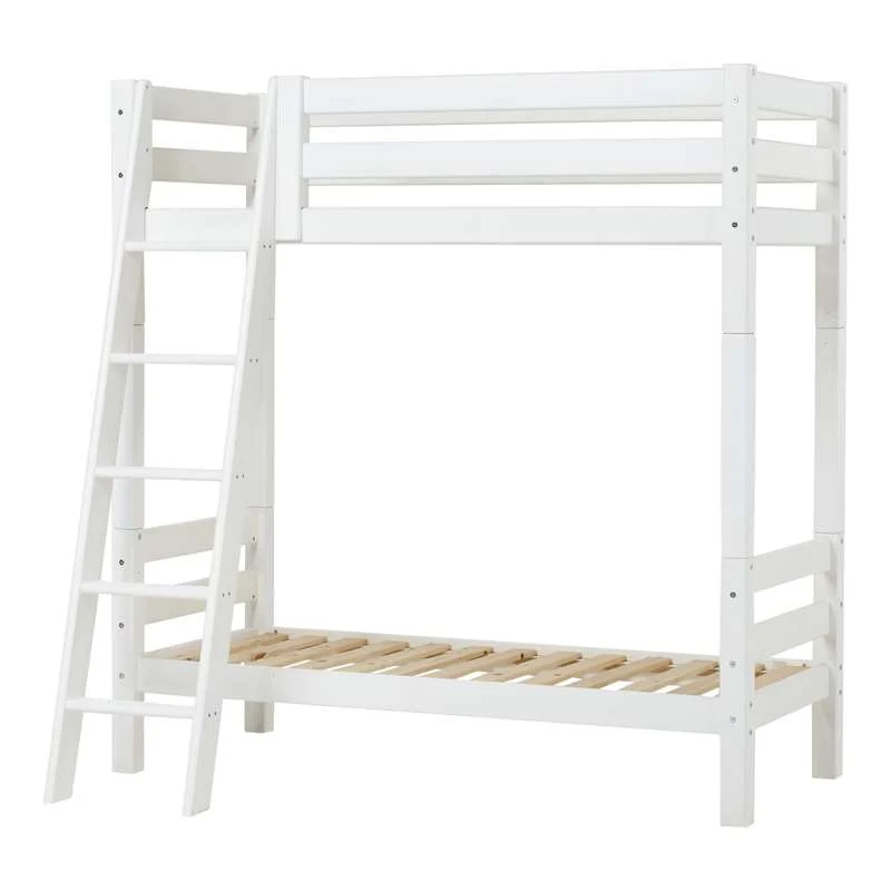 Hoppekids ECO Luxury - Visoka krevetna konstrukcija - 70x160 cm. - Koso ljestve - Alabaster