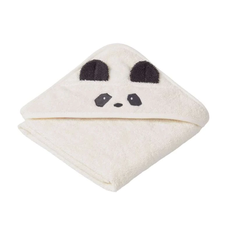 Liewood Albert Badehåndklæde s kapuljačom - Beba - Panda - Creme de la Creme