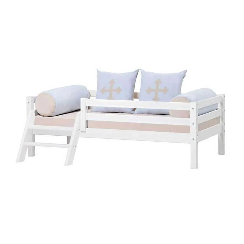 Hoppekids ECO Dream - Juniorska postelja s ljestvama i zaštitom za krevet - 70x160 cm. - Alabaster