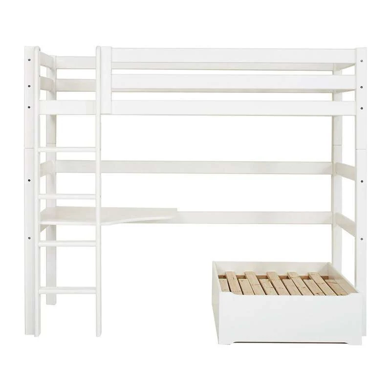 Hoppekids ECO Luksuzno - MEGA Seng m. Lounge Modul og Bordplade - 90x200 cm. - Hvid