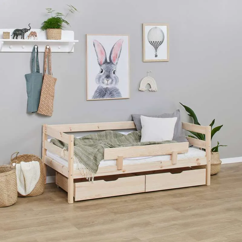 Organski pamuk Hoppekids ECO Comfort - Ograda za juniorski krevet - Prirodno