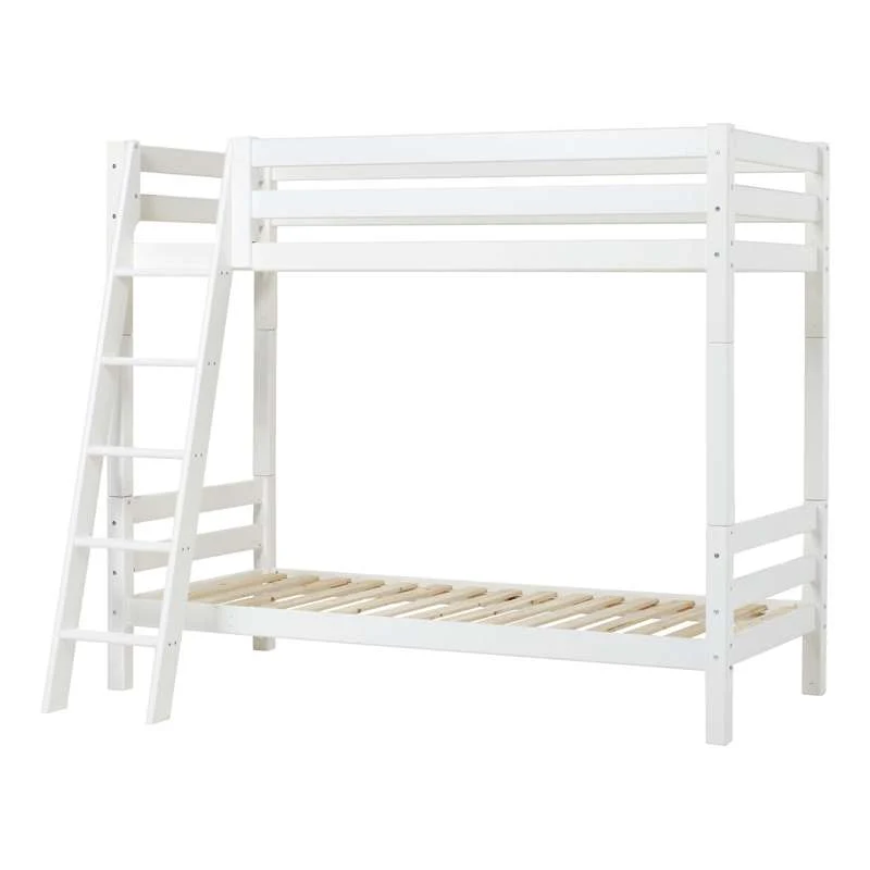 Hoppekids ECO Luxury - Visoki krevet na kat - 90x200 cm. - Koso ljestve - Slonovač