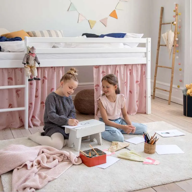Hoppekids Forhæng til Halvhøj Seng - OLE LUKOIE - Rød