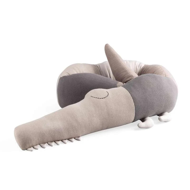 Obrnuti Sebra Pleteni Jastučić/Ograda za krevet - Sleepy Croc - Seabreeze Beige