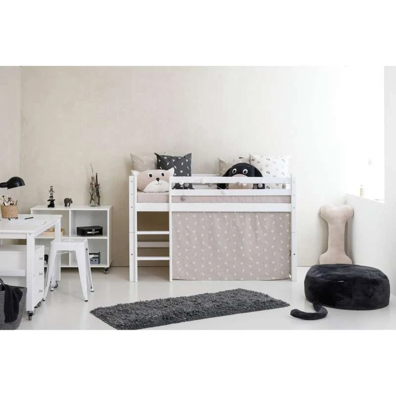 Hoppekids ECO Dream - Halvhøj Seng m. PETS Forhæng - 70x160 cm. - Ikke Delbar