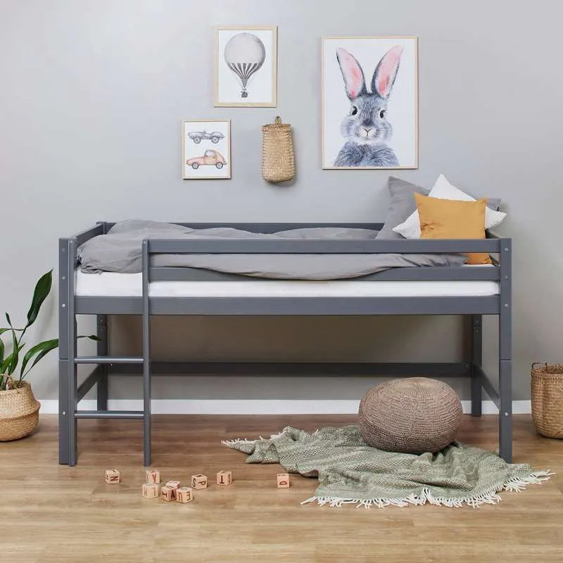 Hoppekids ECO Dream - Moja boja poluvisoki krevet - 90x200 cm. - Dimljeni biser