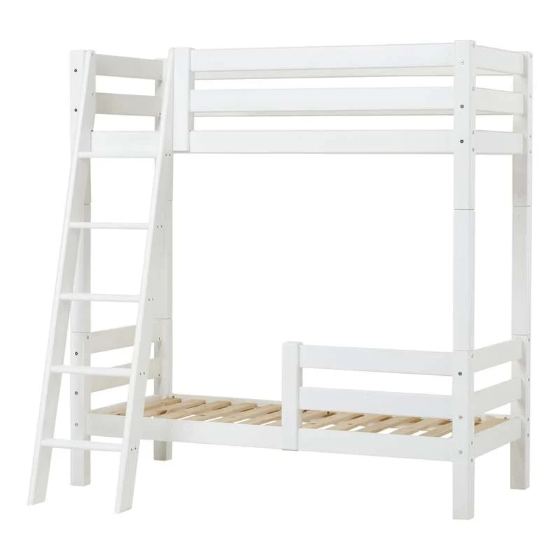 Hoppekids ECO Raskošno - Visoka katna kreveta - 70x160 cm. - Dva kreveta i koso stubište - Bijela
