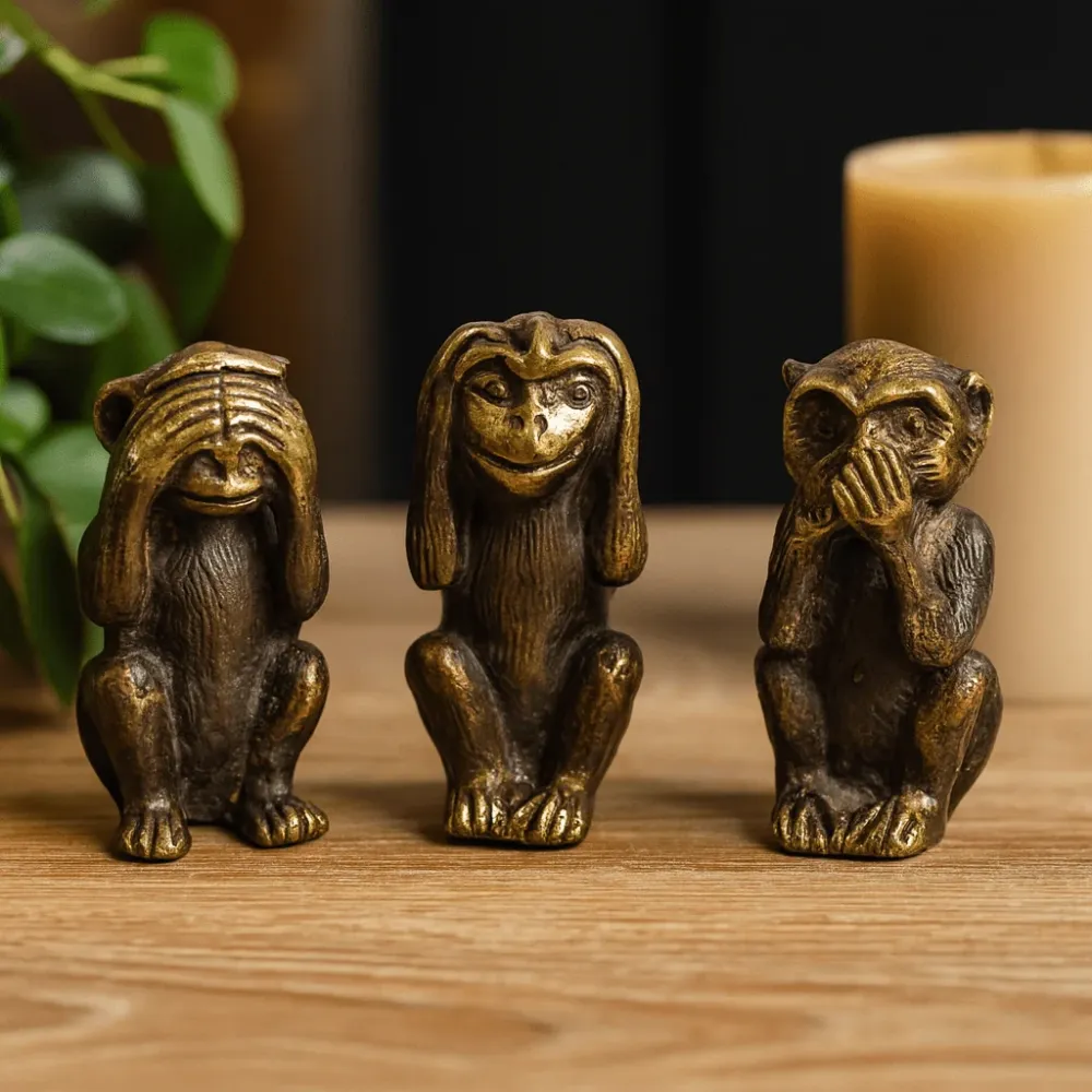 Mesingane statue Tri mudre majmune Set od 3