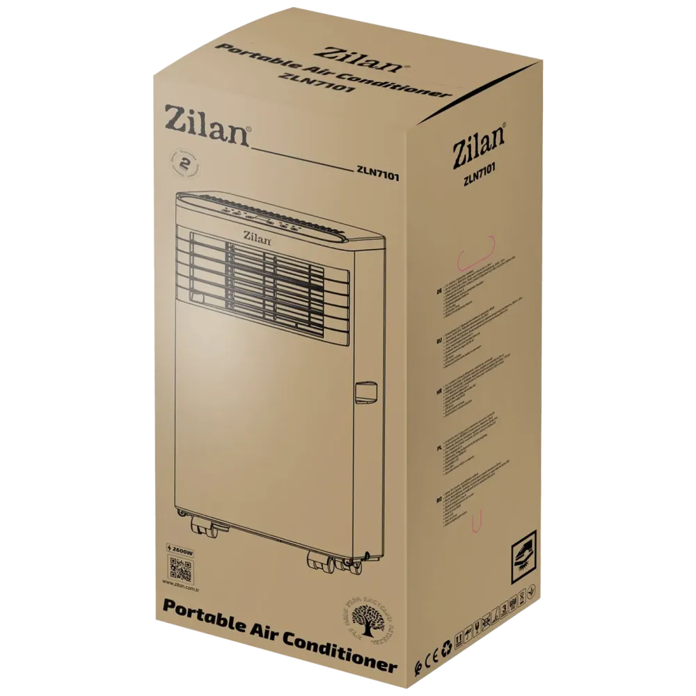 Zilan Prijenosni/Mobilni klima uređaj, 3u1, 9000 Btu, 2.6 kW - ZLN7101