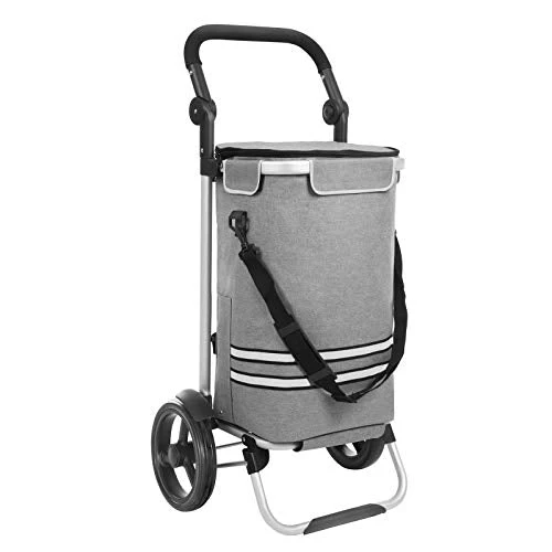 Kolica za kupovinu, sklopiva, čvrsta s izoliranim hladnjakom, 35 l, sive boje