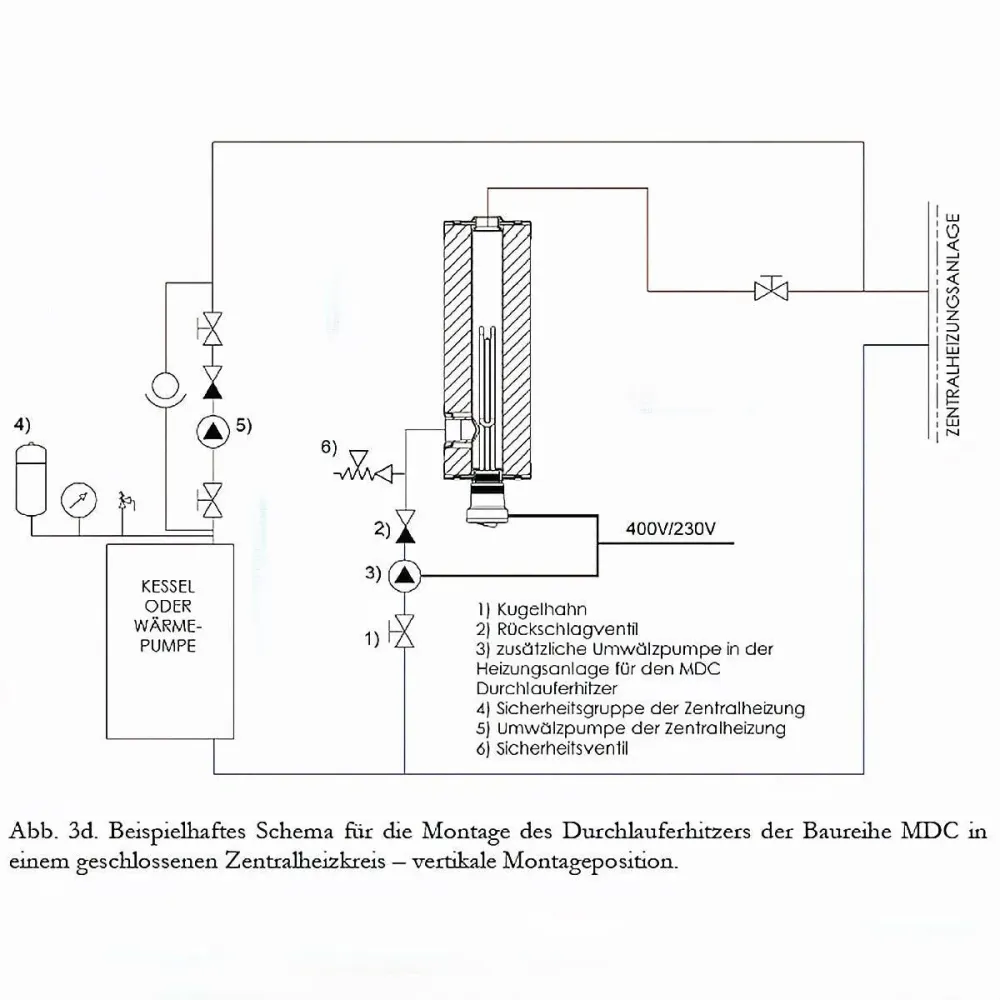 Protočni bojler MDC 400 plus električni grijač 6 kW
