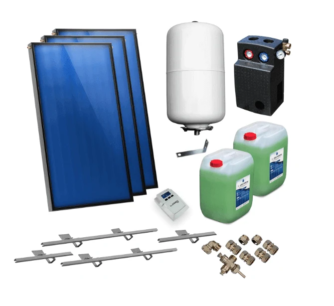 Solarni paket ravni kolektor AMX2.38 7,17 m² za kosi krov
