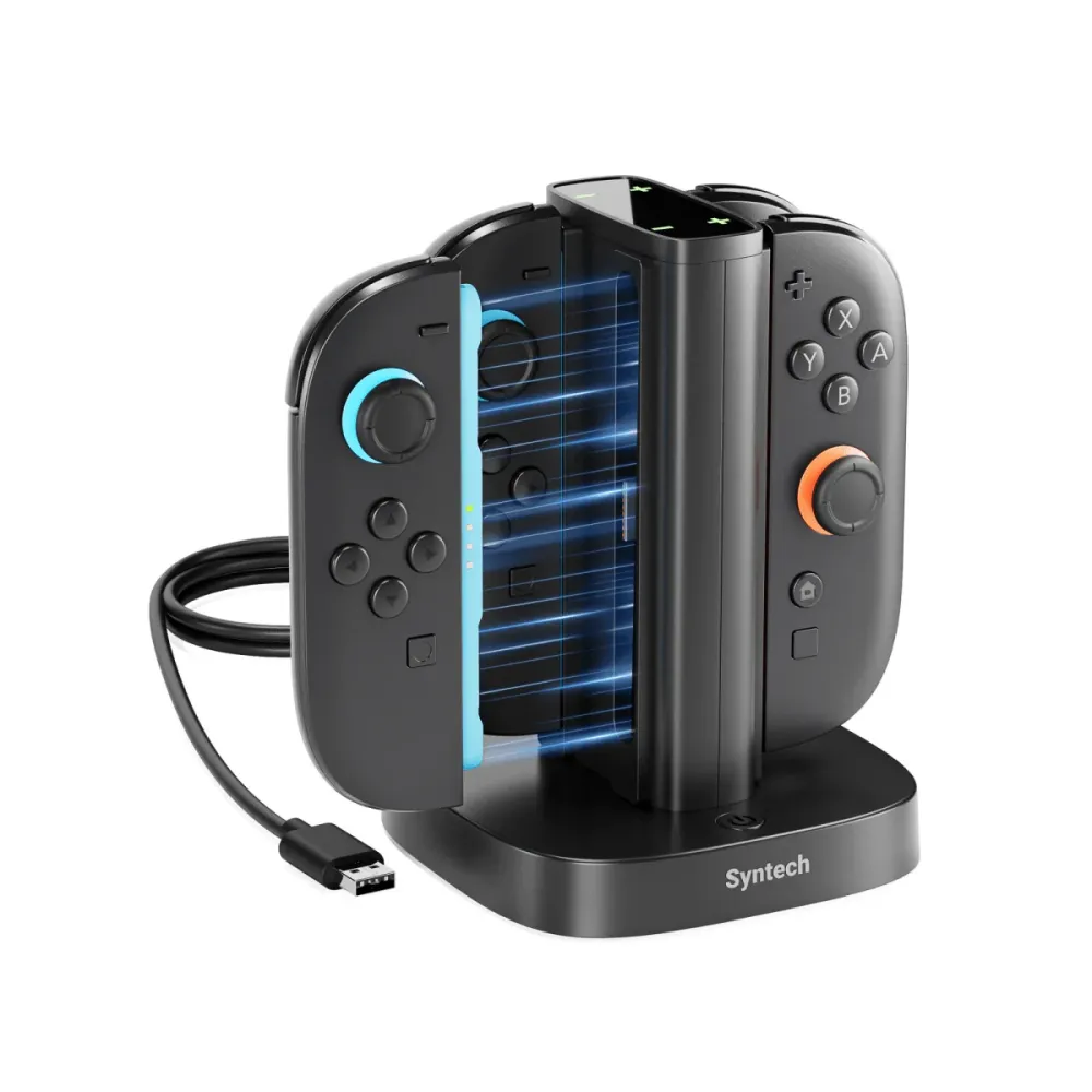 4-u-1 stanica za punjenje za Joy-Con brzi punjač s LED diodom | za Nintendo Switch 2