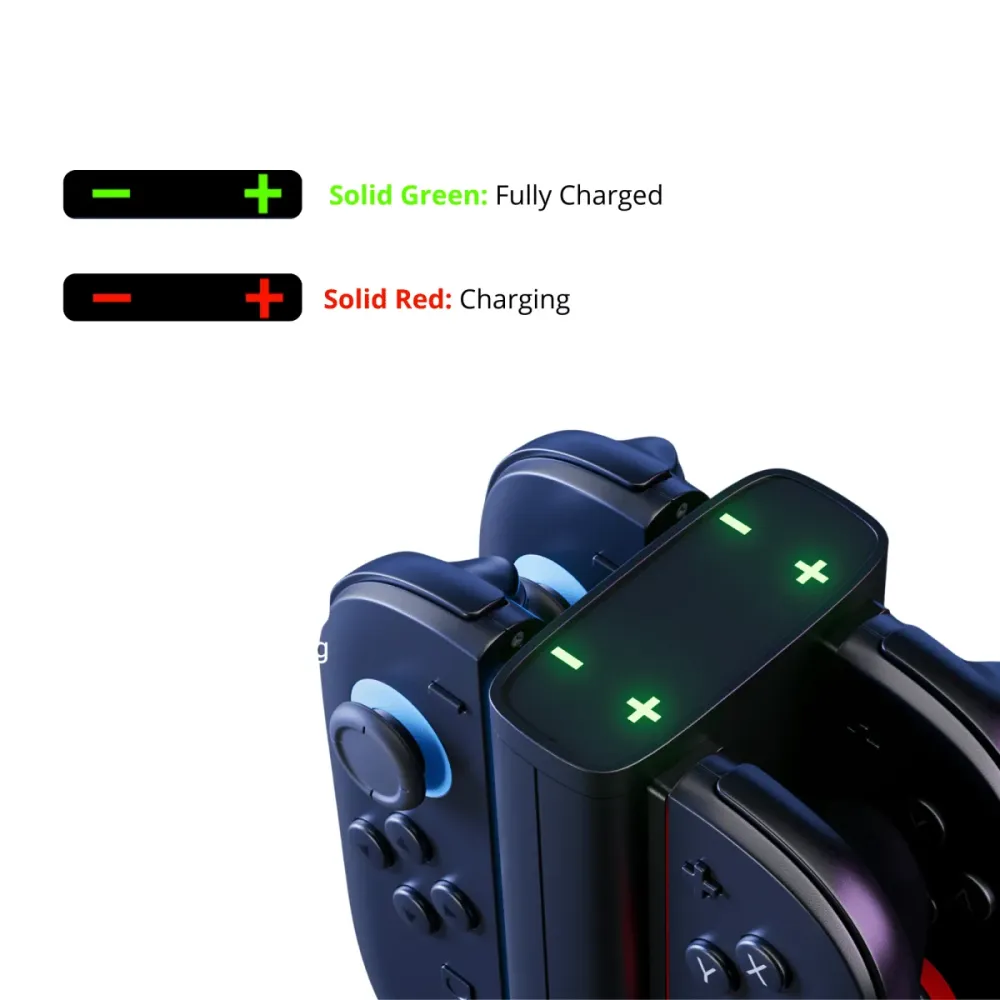 4-u-1 stanica za punjenje za Joy-Con brzi punjač s LED diodom | za Nintendo Switch 2