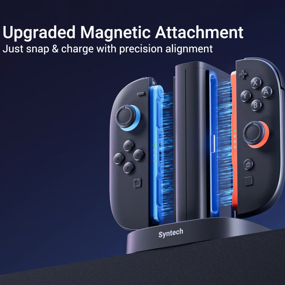 4-u-1 stanica za punjenje za Joy-Con brzi punjač s LED diodom | za Nintendo Switch 2