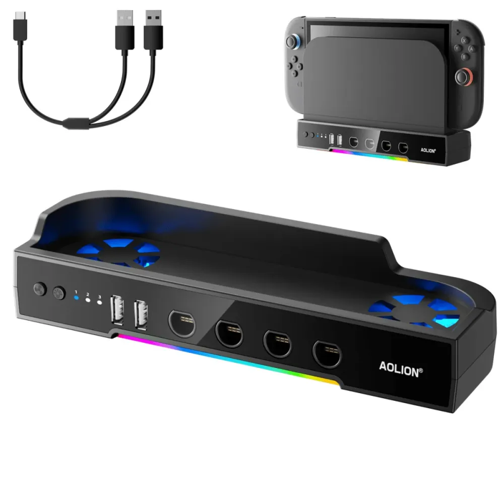 Rashladna baza s RGB-om, hubom i držčem za Nintendo Switch 2
