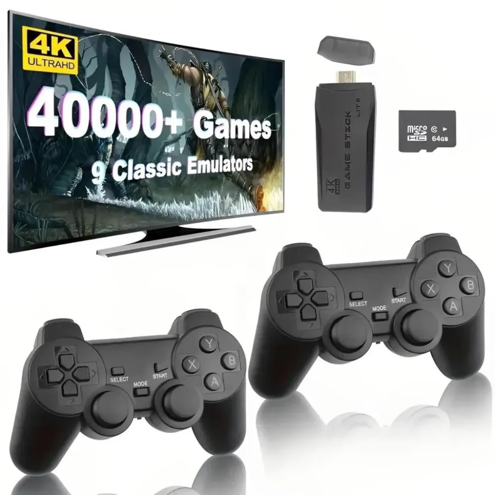 4K Retro Konzola sa 2 Bežična Džojstika i 40000+ Igara