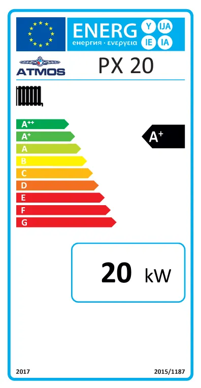 Atmos PX20 kotao na pelete 20 kW sa integriranom posudom za pelete