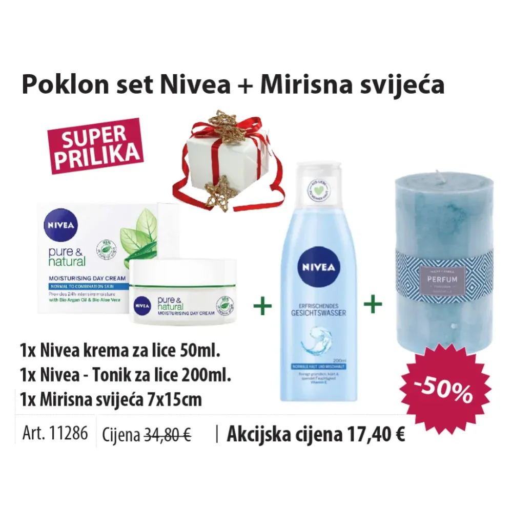 Poklon set Nivea + Mirisna svijeć