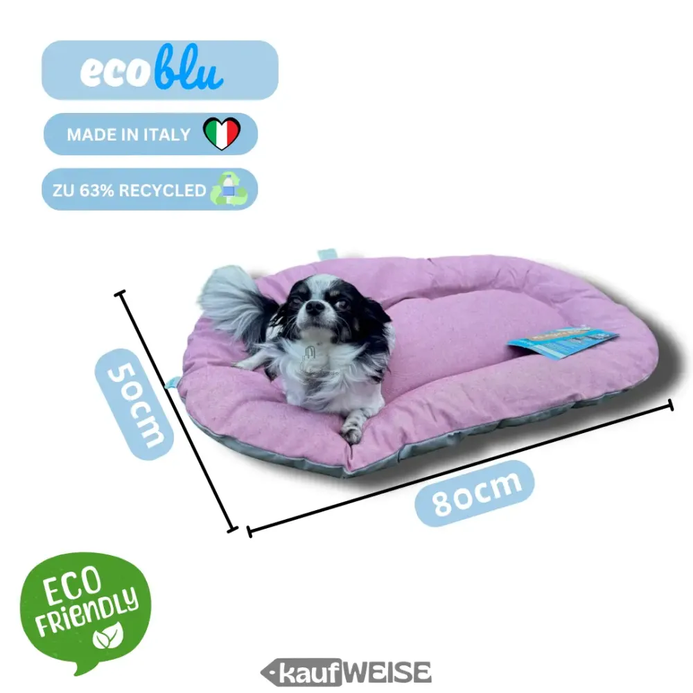 Krevet za pse ružičasto sivi (M, 80x50cm) | Održivo i reciklirano | Proizvedeno u Italiji