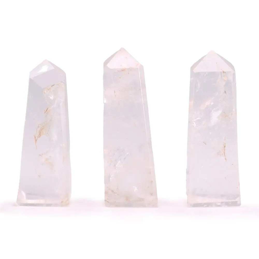 Ručno rezbareni obelisk toranj od prozirnog kvarca 3,5 – 5 cm