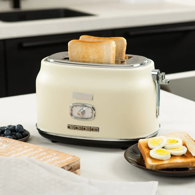 Westinghouse Retro White 2 Slice toster