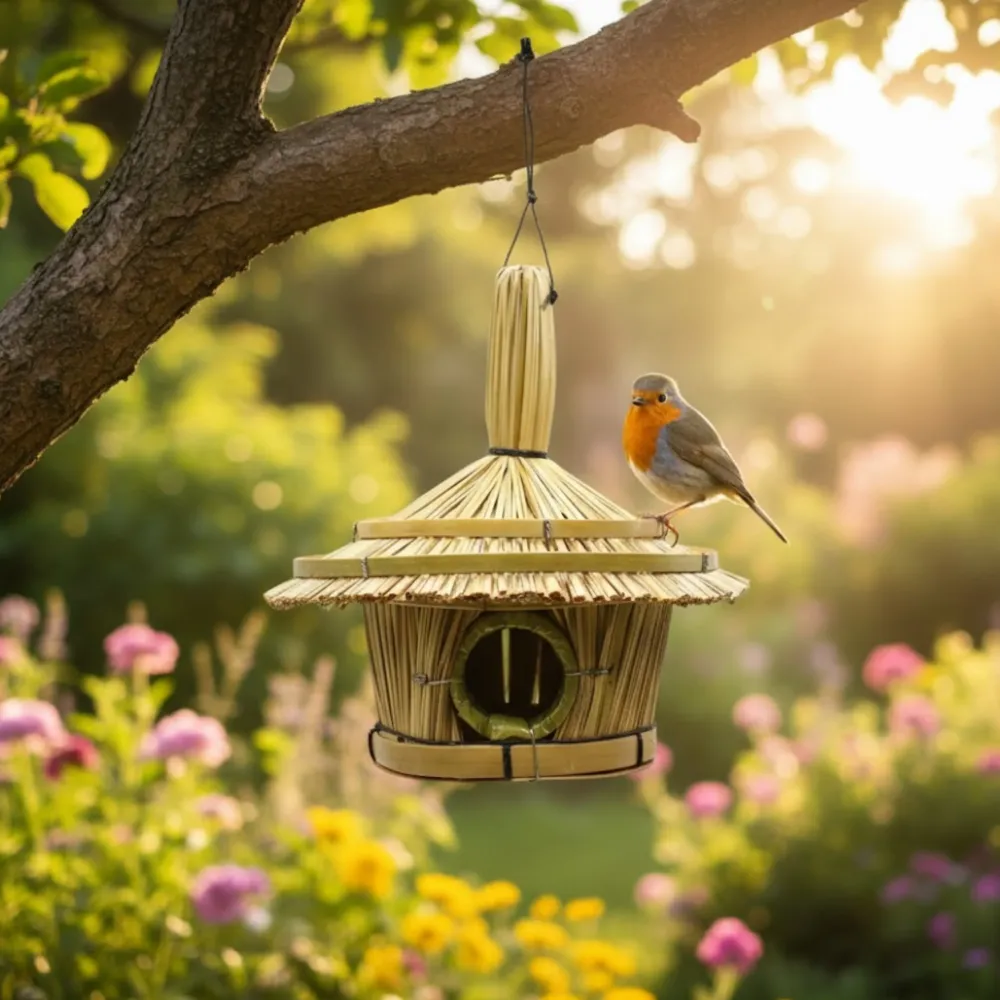 Bird Box morska trava mala okrugla 17x17cm