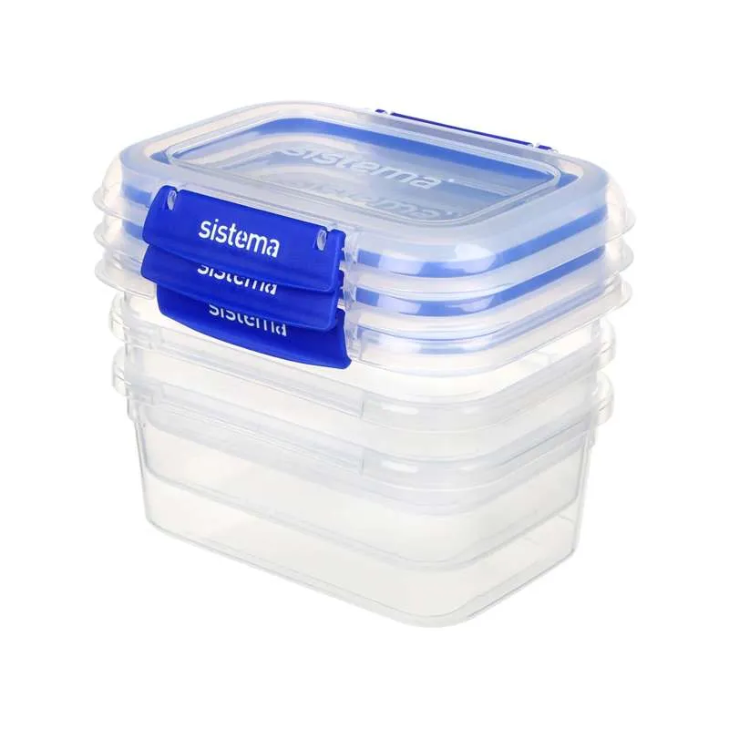 Sistema Skladištenje hrane - Klip It Plus - Pravokutni - 3-Pak - 1L - Cobalt