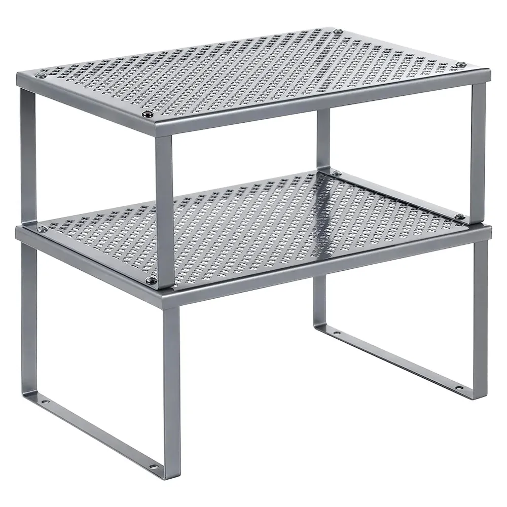 Kuhinjski stalak, organizator za začine, set od 2 komada 22,9 x 32,0 x 15,5 cm/21,8 x 32 x 13,7 cm, srebrni