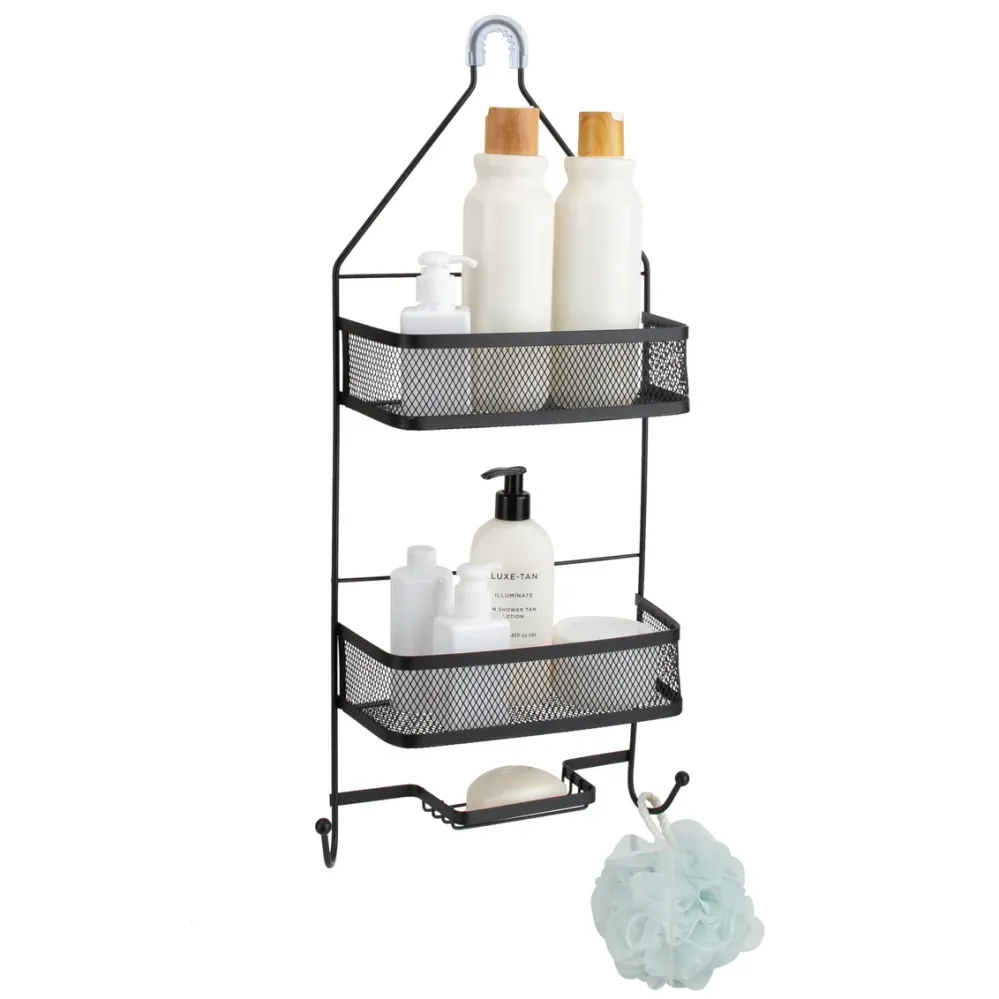 Arise Shower Caddy Mesh Shelves Matte Black
