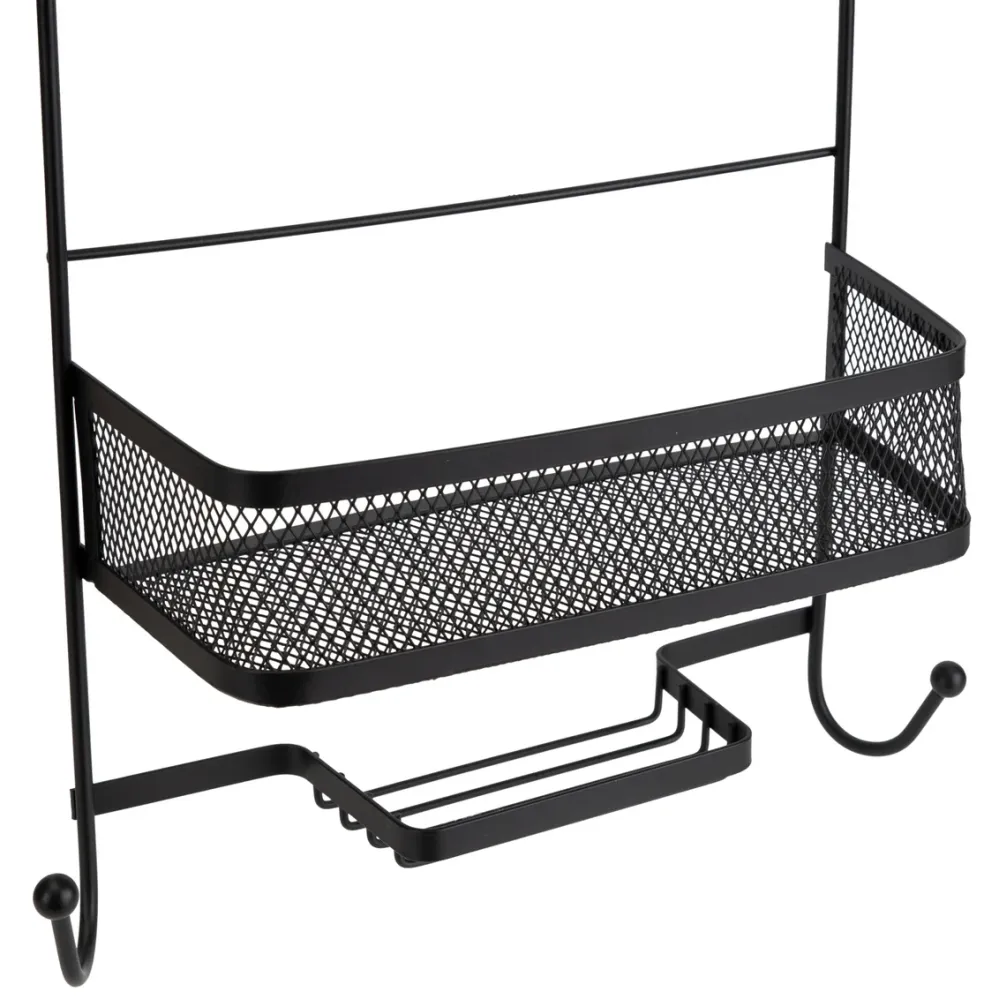 Arise Shower Caddy Mesh Shelves Matte Black