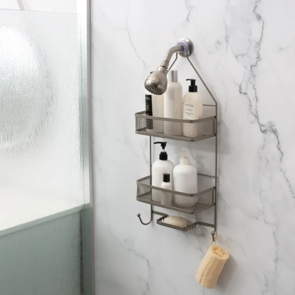 Arise Shower Caddy Mesh Shelves Satin