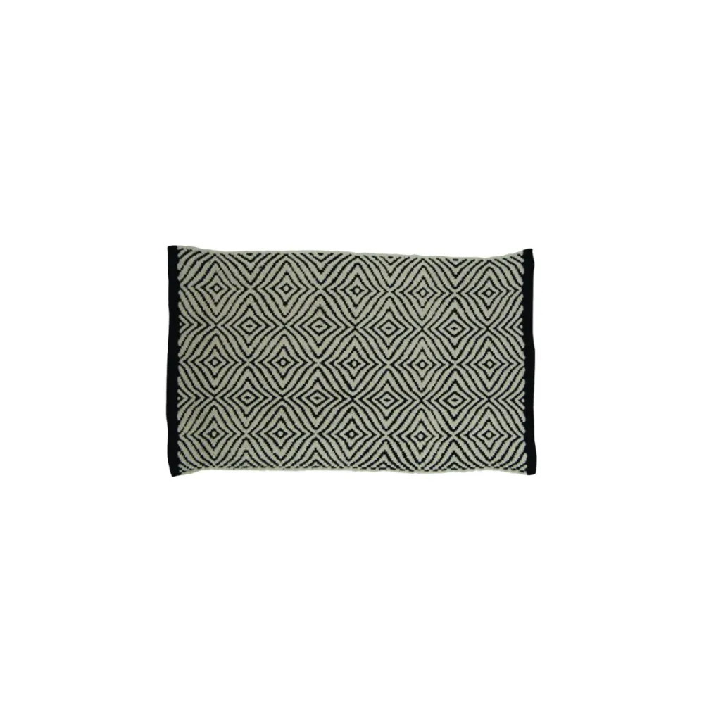 Aztec Bath Mat 100% Cotton Black/Natural 20"X 32" Gsm 1750