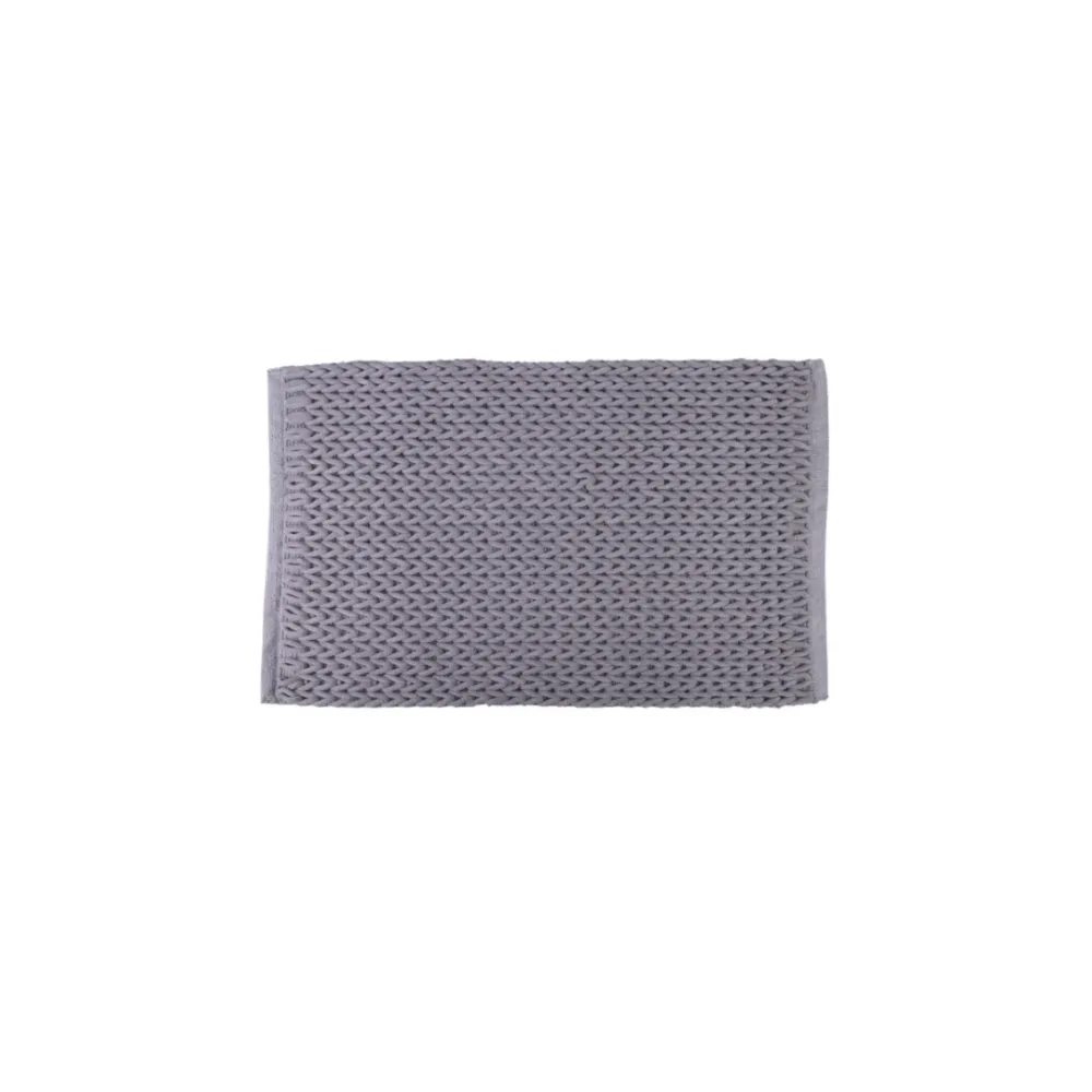 Braided Bath Mat Cotton/Micro Poly Marble Grey 20" X 32" Gsm 1920
