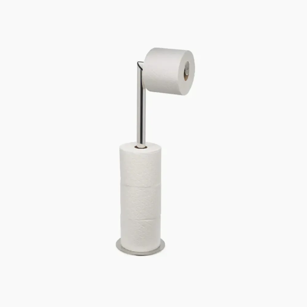 EasyStore™ Luxe 2--1 Stainless-steel Toilet Roll Stand