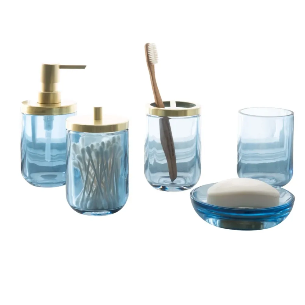 Jasper Cotton Jar Glass Blue/Gold
