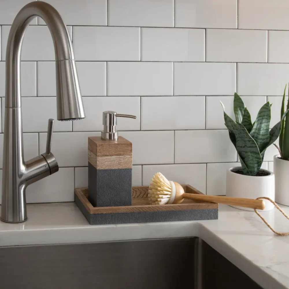 Kenora Tray Resin Grey/Brown