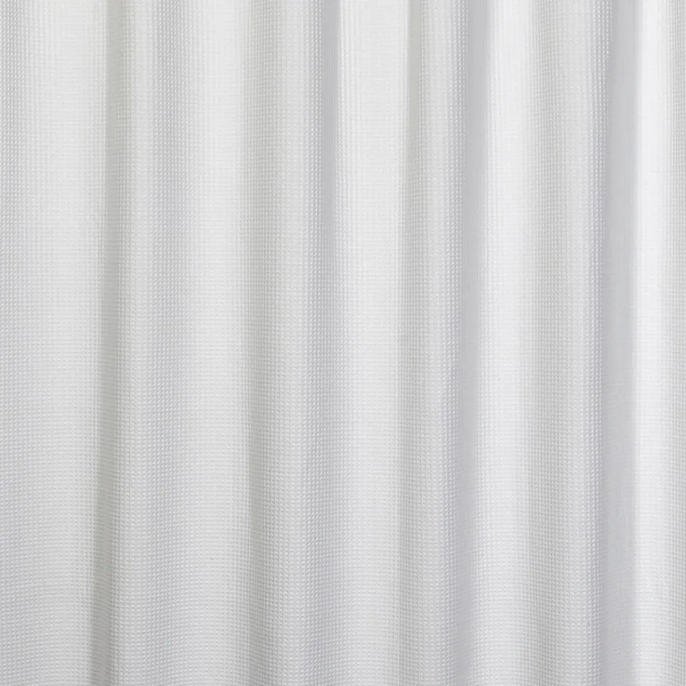 Quaker Waffle Shower Curtain White Poly-cot 180 X 180cm 270Gsm