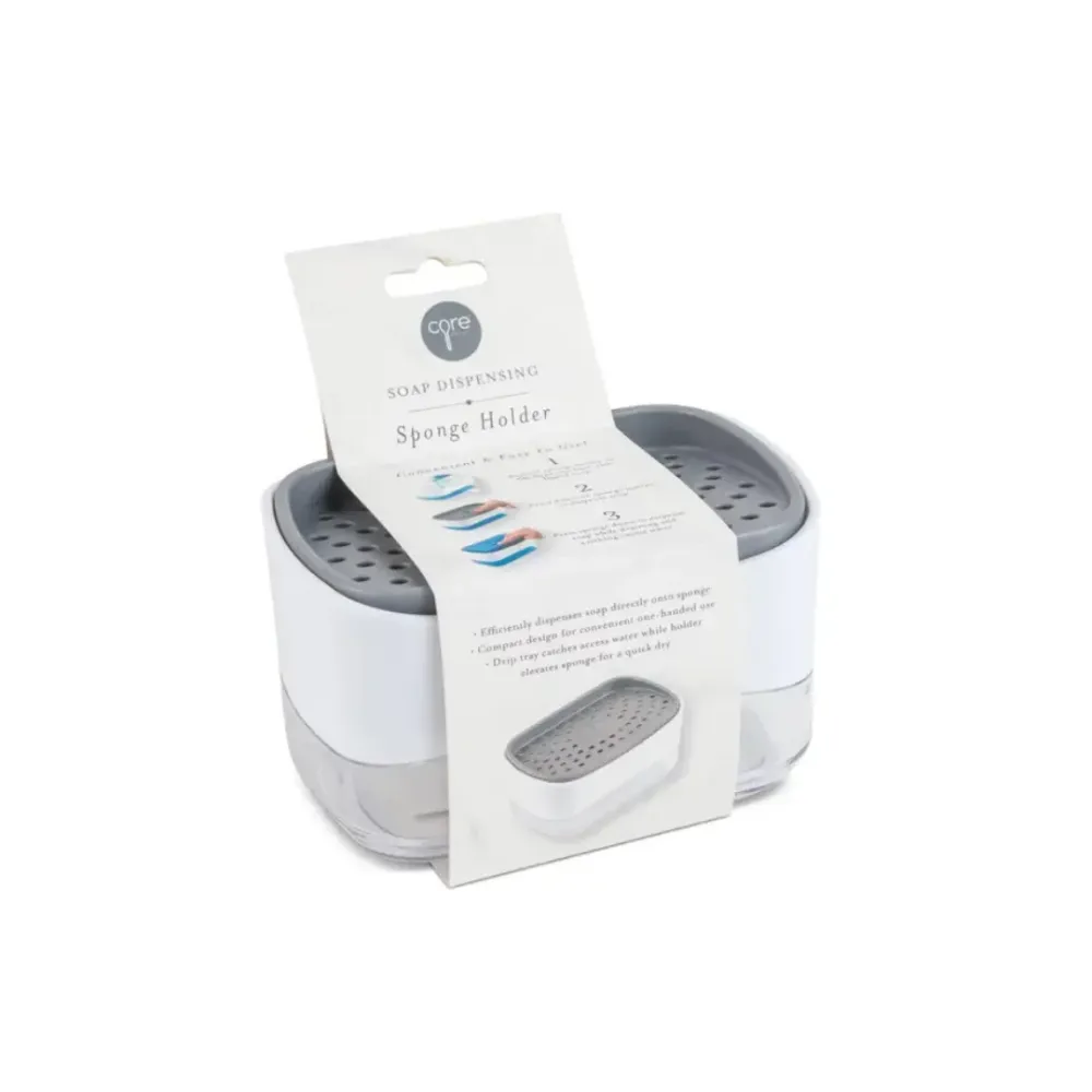 Soap Dispensing Sponge Saver - Circles - WHT/HAL