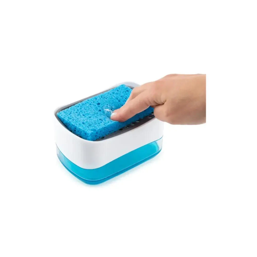 Soap Dispensing Sponge Saver - Circles - WHT/HAL