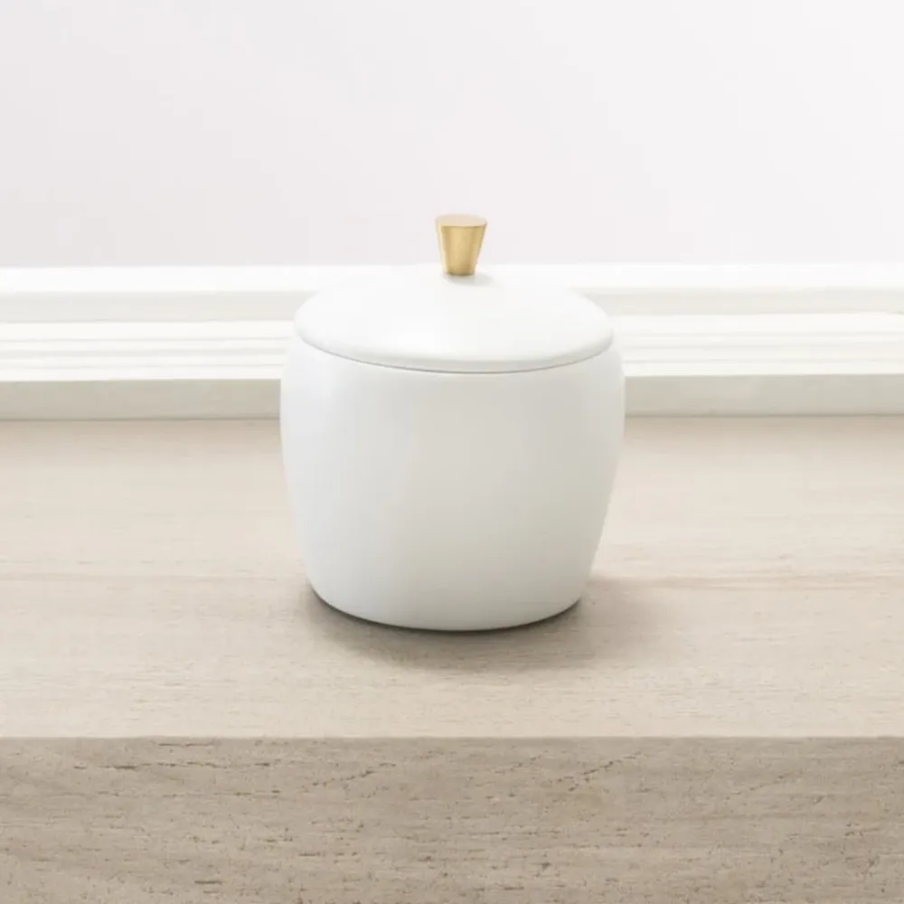 Sophia Resin Cotton Jar White