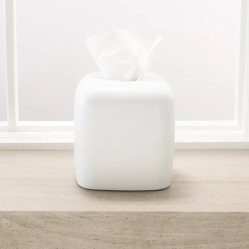 Sophia Resin Tissue Box White