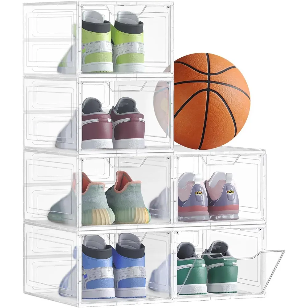 Set od 6 plastičnih, prozirnih kutija za pohranu obuće, 27 x 34,5 x 19 cm, bijele