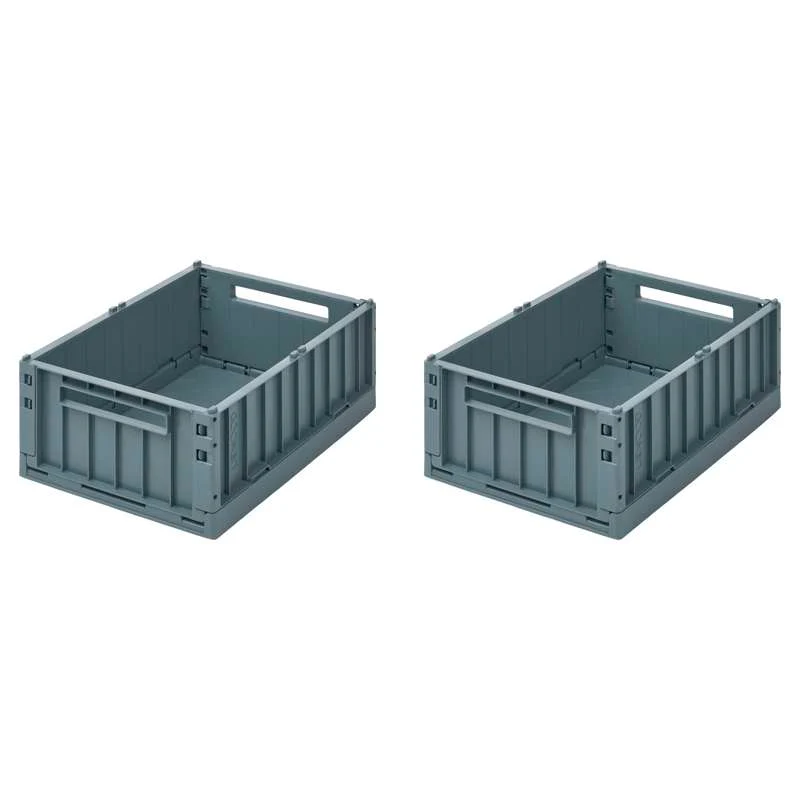 Liewood Weston Opbevaringsboks - Medium - 2-pak - Whale Blue