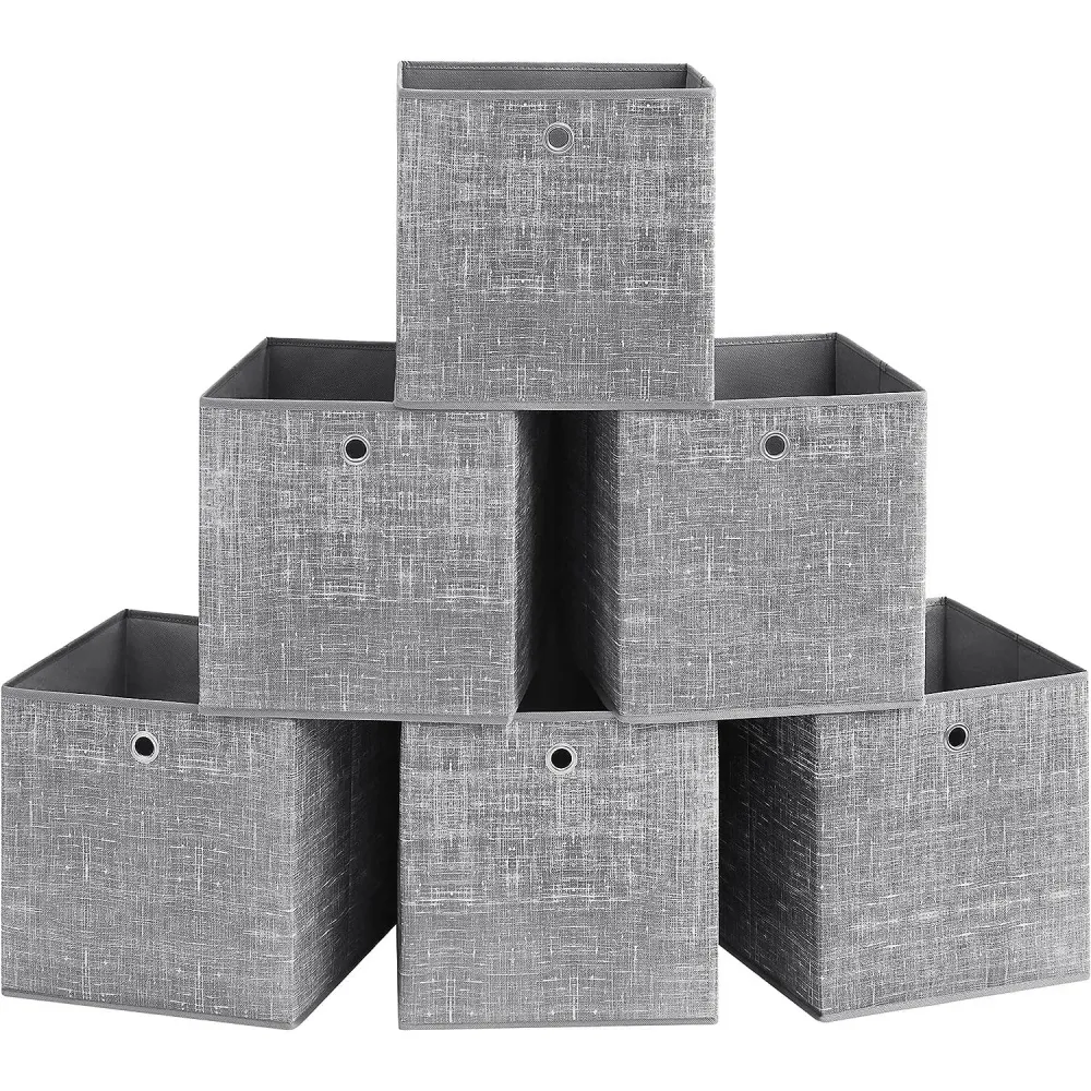 Set od 6 kutija za pohranu, 33x33x33 cm, sive boje
