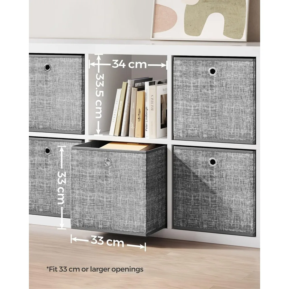 Set od 6 kutija za pohranu, 33x33x33 cm, sive boje