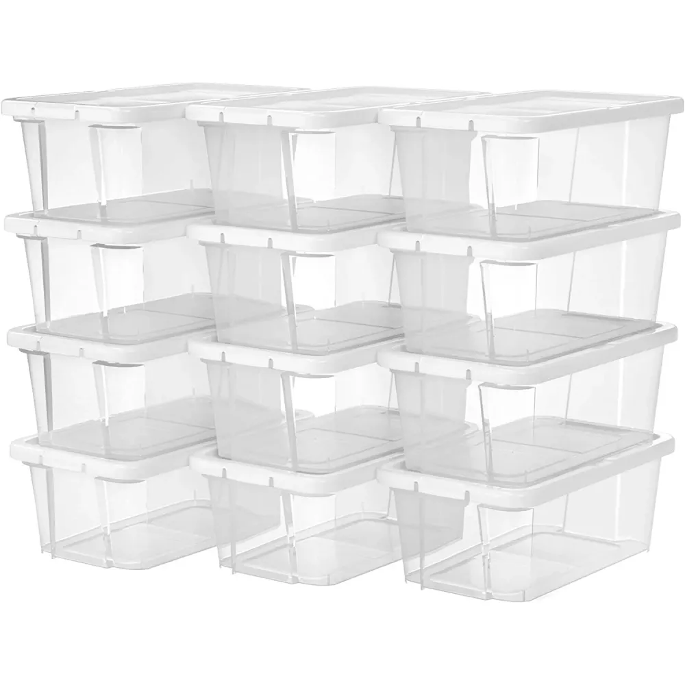 Set od 12 plastičnih kutija za pohranu, za cipele maksimalne veličine 41, prozirne