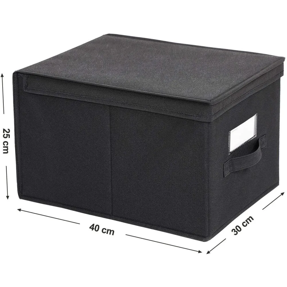 Set od 3 sklopive kutije za odlaganje 40 x 30 x 25 cm, crne
