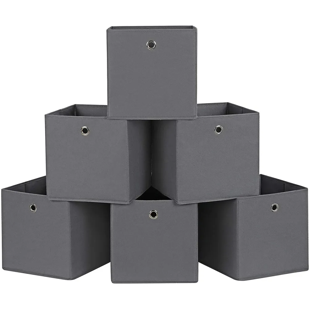 Set od 6 sklopivih kutija za odlaganje, 30 x 30 x 30 cm, sive