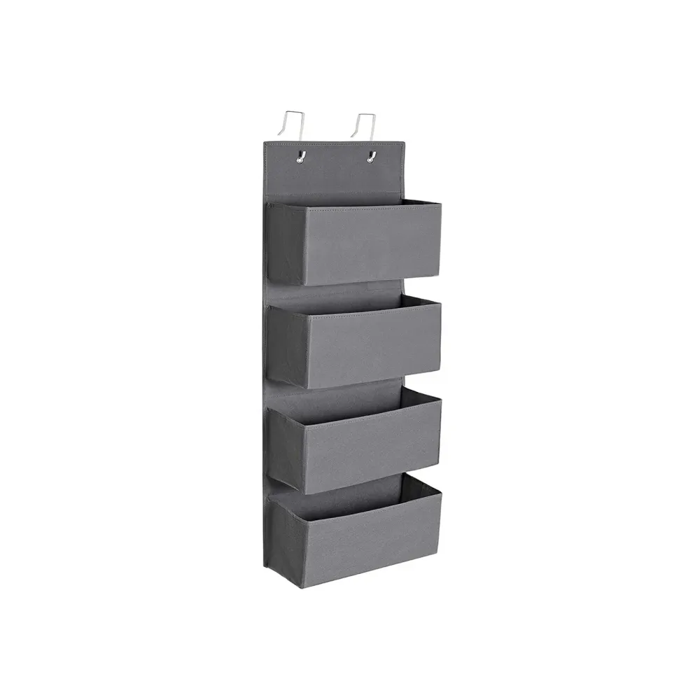 Viseći organizator za odlaganje s 4 džepa 33,5 x 100 x 12 cm, sivi